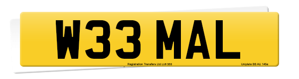 Registration number W33 MAL